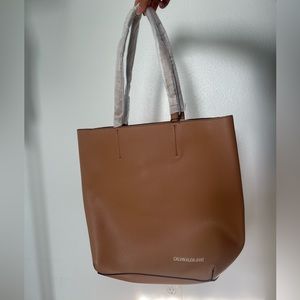 Calvin Klein Jeans Large Tan Brown Tote Bag